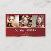 Foto Image Template Luxus Golden Beauty Salon Visitenkarte (Vorderseite)