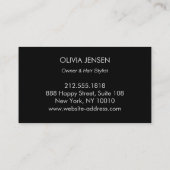 Foto Image Template Luxus Golden Black Salon Visitenkarte (Rückseite)