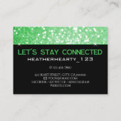 Foto Image Template Luxus Green Glitzer Stars Visitenkarte (Rückseite)