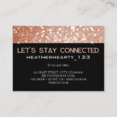Foto Image Template Luxus Rose Gold Glitzer Visitenkarte (Rückseite)