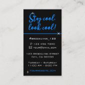 Foto Image Template Moderner Cooler Neon Blue Slog Visitenkarte (Rückseite)