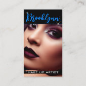 Foto Image Template Moderner Cooler Neon Blue Slog Visitenkarte (Vorderseite)