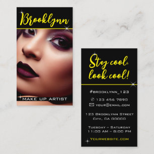 Foto Image Template Modernes, Cool-gelbes Slogan Visitenkarte