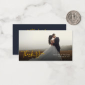 Foto Imitate Gold handgeschriebene Hochzeit Vielen Mitteilungskarte (Vorderseite/Rückseite Beispiel)