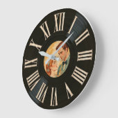 Foto Imitate Klassischer Retro Vinyl Record Große Wanduhr (Winkel)