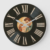Foto Imitate Klassischer Retro Vinyl Record Große Wanduhr (Vorderseite)