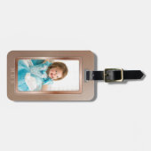Foto Imitate Rose Mit Monogramm Gepäckträger Gepäckanhänger (Vorderseite horizontal)