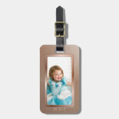 Foto Imitate Rose Mit Monogramm Gepäckträger Gepäckanhänger (Vorderseite vertikal)