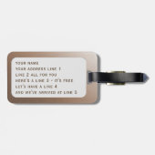 Foto Imitate Rose Mit Monogramm Gepäckträger Gepäckanhänger (Rückseite horizontal)