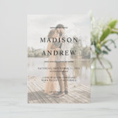 Foto Imitate Vellum Effekt Hochzeit Einladung (Stehend Vorderseite)