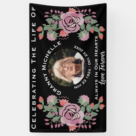 Foto in abgerundeter Form mit Blume Banner (Vertikal)