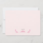 Foto in Aquarellfarbe Rosa Rahmen Einladung (Rückseite)