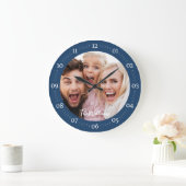 Foto in der Familie mit moderner Script-Großuhr Große Wanduhr (Zuhause)