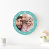 Foto in der Familie mit moderner Script-Großuhr Große Wanduhr (Zuhause)