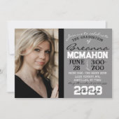 Foto in Grau, Schwarz und Weiß - Einladung (Vorderseite)