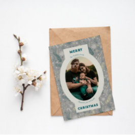 Foto in grauem Blumendoodle Feiertagskarte