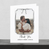 Foto in handgezeichneter Coquette-Rahmen Hochzeit Dankeskarte