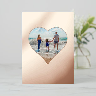 Foto in Heart Shape Frame - benutzerdefinierbares Folien Feiertagskarte