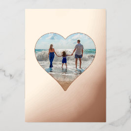 Foto in Heart Shape Frame - benutzerdefinierbares Folien Feiertagskarte
