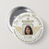 Foto in Liebe Gold und Weiß Button (Vorne & Hinten)