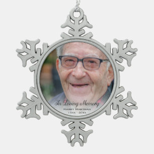 Foto in liebevoller Erinnerung Schneeflocken Zinn-Ornament
