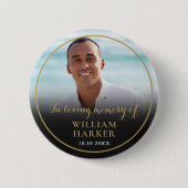 Foto in Love Memory Funeral Button (Vorderseite)