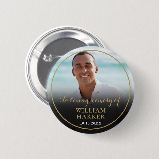 Foto in Love Memory Funeral Button (Vorne & Hinten)