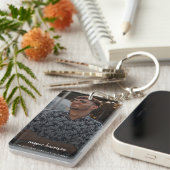 Foto | In Love Memory Modern Script Schlüsselanhänger (Vorderseite rechts)