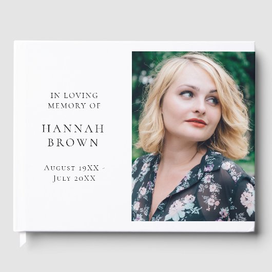 Foto | In Love Memory Moderne Elegant Gästebuch (Vorderseite)