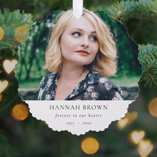 Foto | In Love Memory Moderne Elegant Ornament Karte