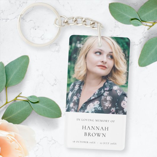 Foto | In Love Memory Moderne Elegant Schlüsselanhänger