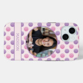 Foto in Pastellrosa und Lila Polka-Punkte Case-Mate iPhone Hülle (Rückseite (Horizontal))