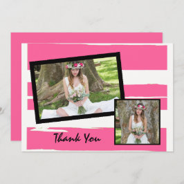 Foto in Rosa und Weiß Einladung