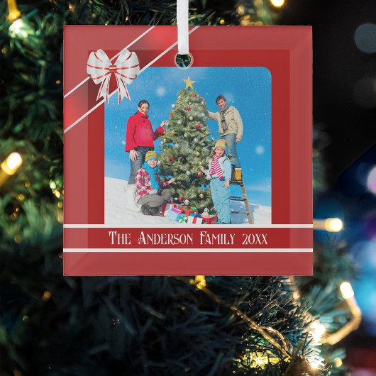 Foto in Rot und Weiß Ornament Aus Glas