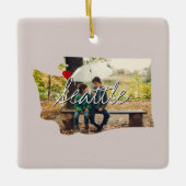 Foto in Washington Staat und Ortsname Keramikornament (Vorderseite)