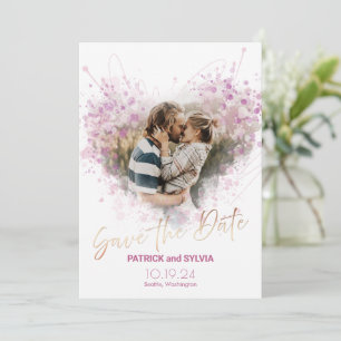 Foto in Watercolor Herzkarte Save the Date