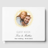 Foto in Weißgold Glitzern Gästebuch (Vorderseite)