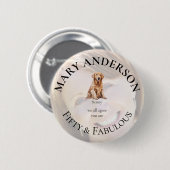 Foto individuell Haustier Fünfzig & Fantastisch Button (Vorne & Hinten)