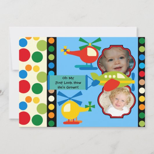 Foto individuelle Luftfahrt - Einladung zum Geburt (Vorderseite)