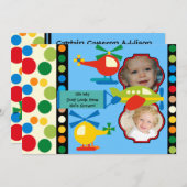 Foto individuelle Luftfahrt - Einladung zum Geburt (Vorne/Hinten)