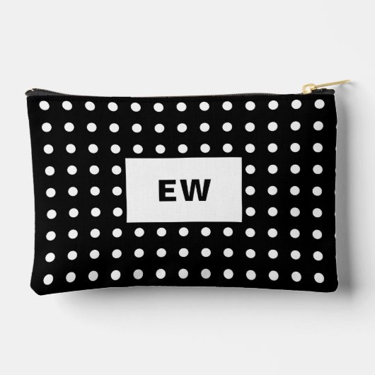 Foto-Initialen für Heimtiere Schwarz-weiß Zubehörtasche (Rückseite)