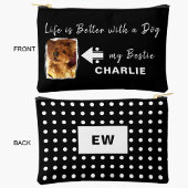 Foto-Initialen für Heimtiere Schwarz-weiß Zubehörtasche