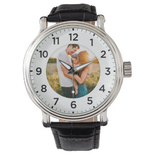 Foto Inlay Personalisiert Leather Watch Armbanduhr