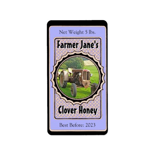 Foto Insert Lavender Blue Honey Jar Adressaufkleber (Vorne)