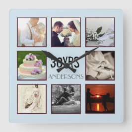Foto Instagram Custom für Hochzeitstag Quadratische Wanduhr