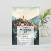Foto Italien Hochzeit in Urlaubsort Como Einladung (Stehend Vorderseite)