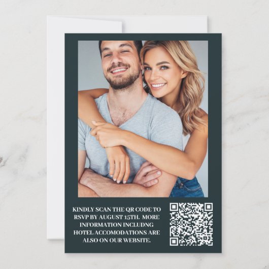 Foto Italien Hochzeit in Urlaubsort Como Einladung (Rückseite)