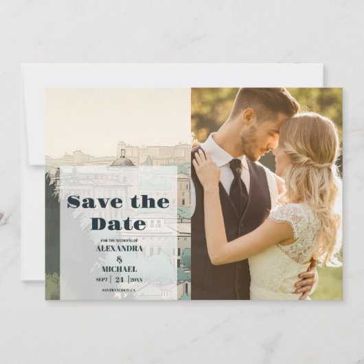 Foto Italien Hochzeit in Urlaubsort Rom Save The Date (Vorderseite)