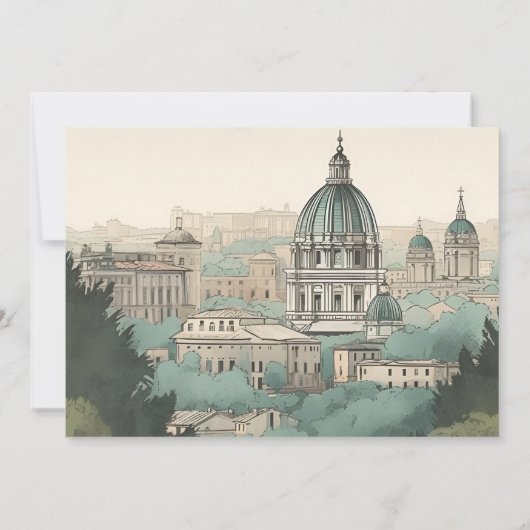 Foto Italien Hochzeit in Urlaubsort Rom Save The Date (Rückseite)