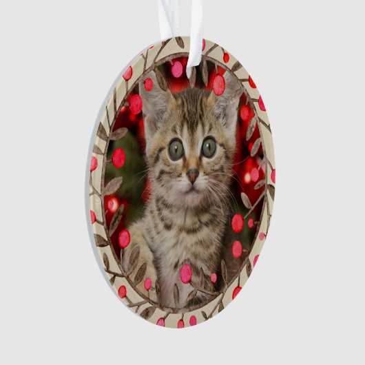 Foto Jahr der Erinnerung Keepake mit Rentier Ornament (Vorderseite)